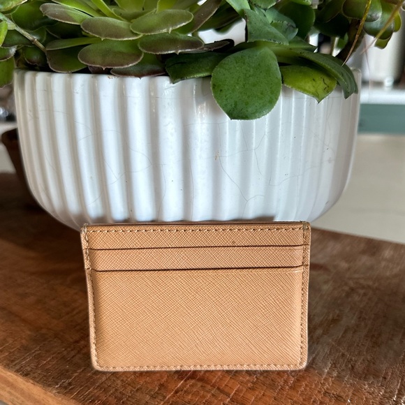 TORY BURCH Emerson Tiger Eye Leather Slim Card Case Mini Wallet - Picture 6 of 7